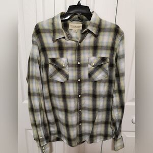 Denim & Supply Ralph Lauren Pastel Plaid Western Snap Shirt L